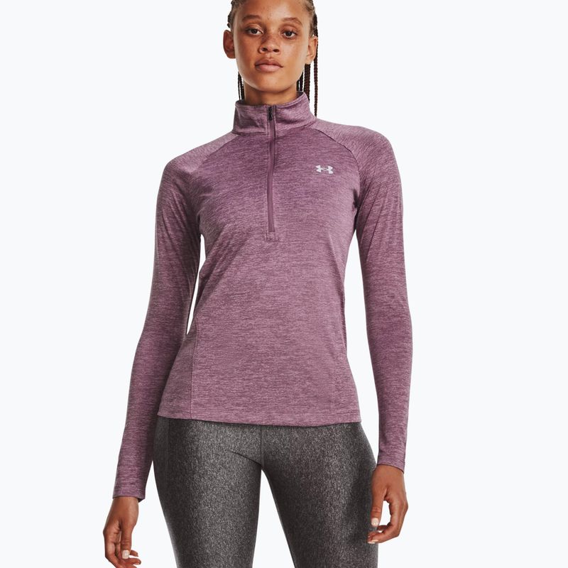 Under Armour Tech 1/2 Zip women's sweatshirt - Twist misty purple/fresh orchid/metallic silver