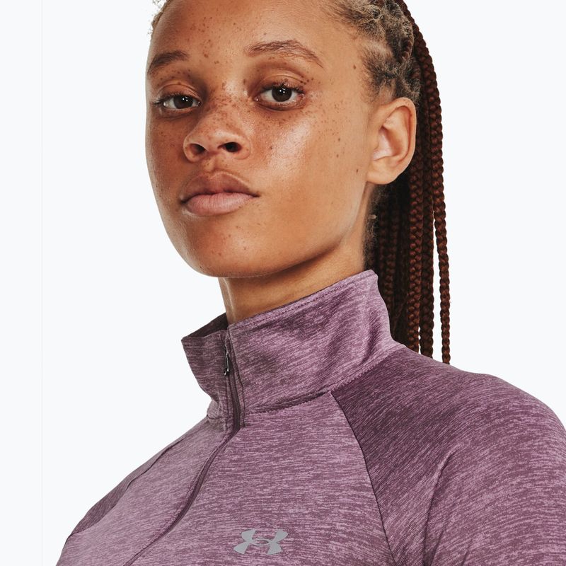 Under Armour Tech 1/2 Zip women's sweatshirt - Twist misty purple/fresh orchid/metallic silver 3