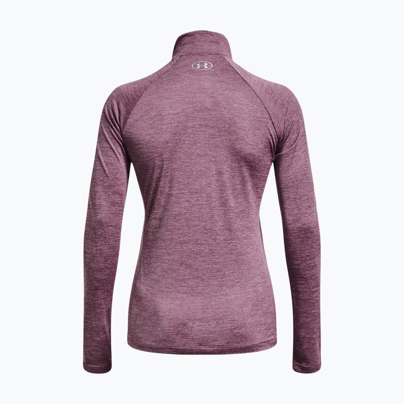 Under Armour Tech 1/2 Zip women's sweatshirt - Twist misty purple/fresh orchid/metallic silver 5