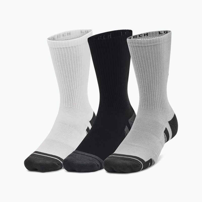 Under Armour Performance Tech 3pk Crew mod gray/white/jet gray socks 10