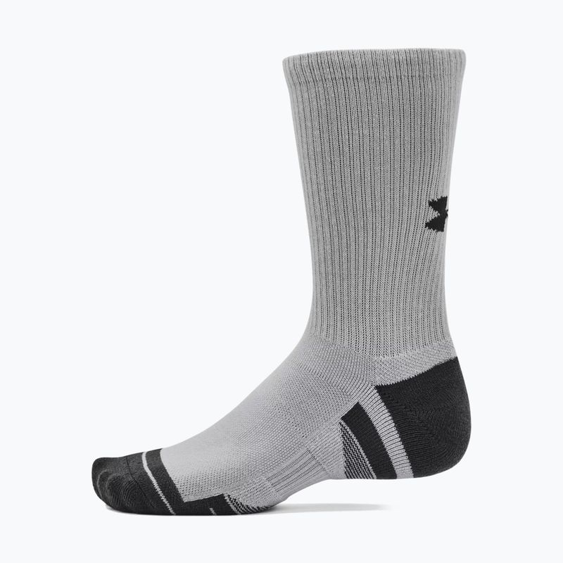 Under Armour Performance Tech 3pk Crew mod gray/white/jet gray socks 12