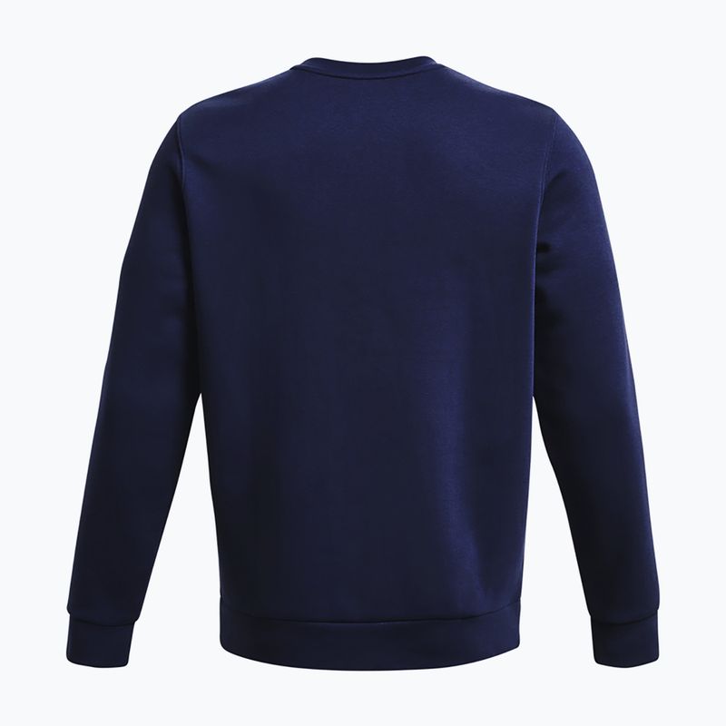 Men's sweatshirt Under Armour Essential Fleece Crew midnight navy/white 2