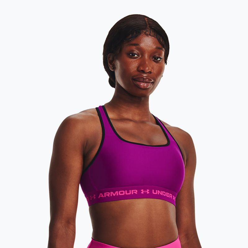 Under Armour Crossback Mid mystic magenta/ silver pink fitness bra