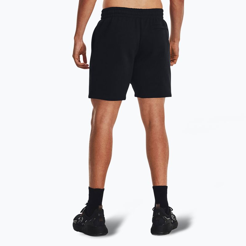 Men's shorts Under Armour Icon Fleece black/white 3