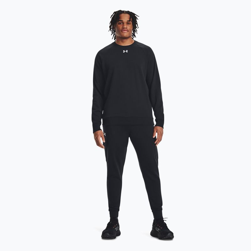 Men's Under Armour Rival Fleece Crew black/white sweatshirt 2