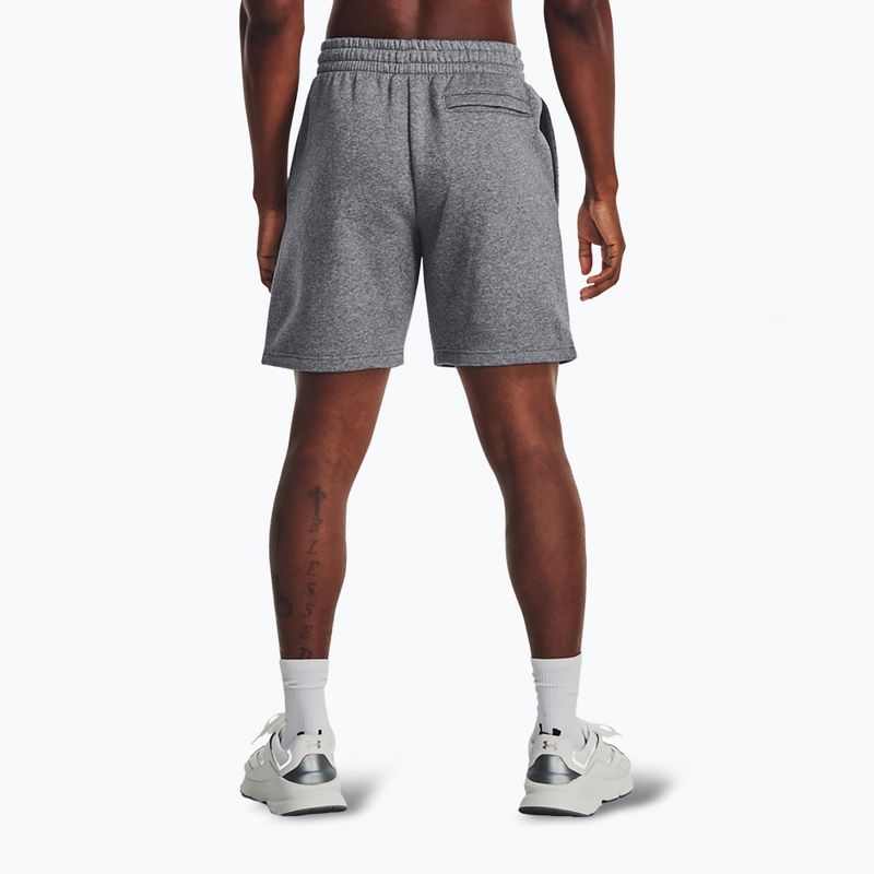 Men's shorts Under Armour Icon Fleece Pitch gray medium heather/white 3