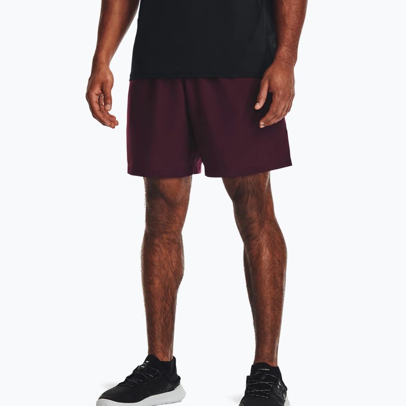 Men's Under Armour Woven Graphic training shorts dark maroon/beta