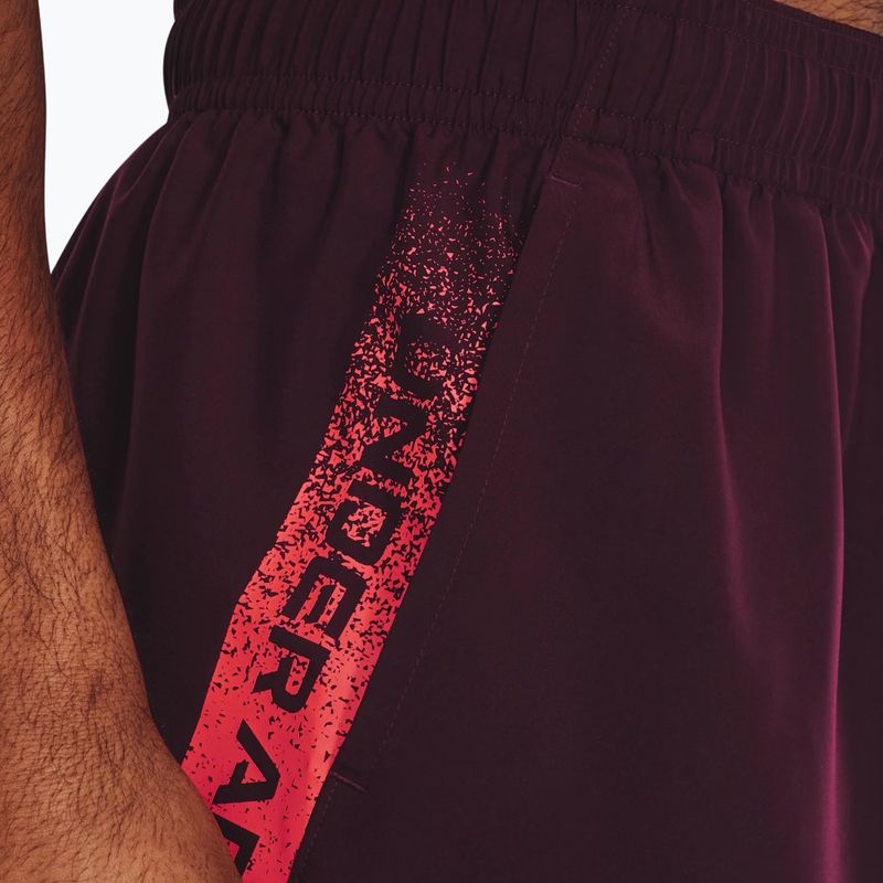 Men's Under Armour Woven Graphic training shorts dark maroon/beta 3