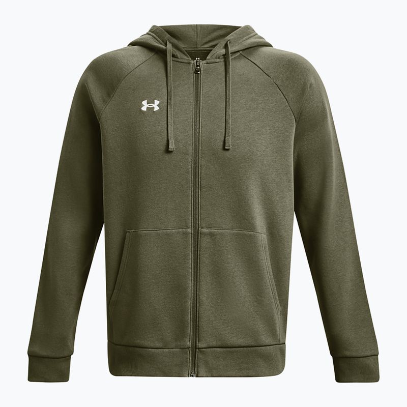 Men's sweatshirt Under Armour Rival Fleece FZ Hoodie marine dd green/white 5