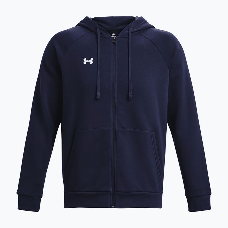Under Armour Rival Fleece FZ midnight navy/white men's training sweatshirt 5