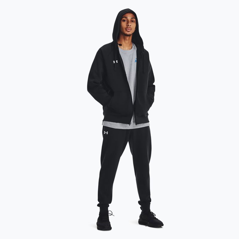 Men's Under Armour Rival Fleece FZ Hoodie black/white 2