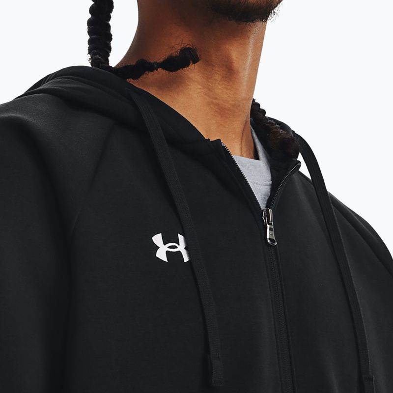 Men's Under Armour Rival Fleece FZ Hoodie black/white 4