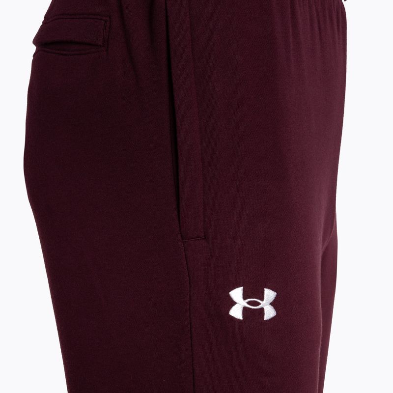 Under Armour Rival Fleece Joggers dark maroon/white men's training trousers 6