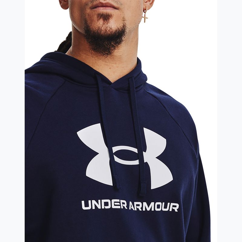 Men's sweatshirt Under Armour Rival Fleece Logo HD midnight navy/white 4