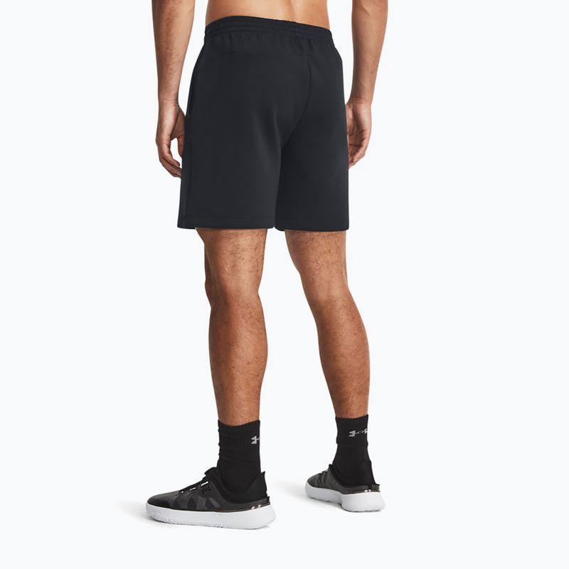 Men's training shorts Under Armour Unstoppable Fleece black/black 3
