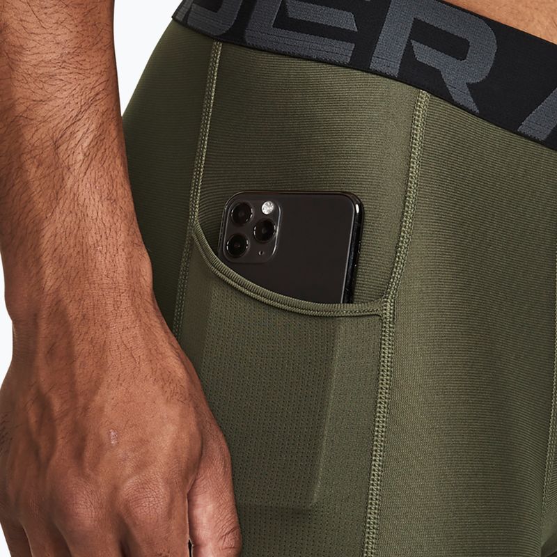 Men's training leggings Under Armour HeatGear marine od green/white 4