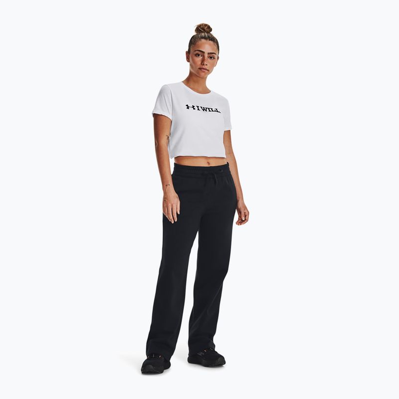 Women's trousers Under Armour Rival Fleece Straight Mod Rack black/white 2