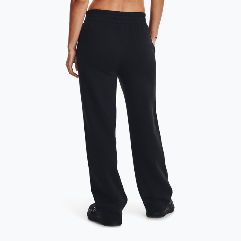 Women's trousers Under Armour Rival Fleece Straight Mod Rack black/white 3