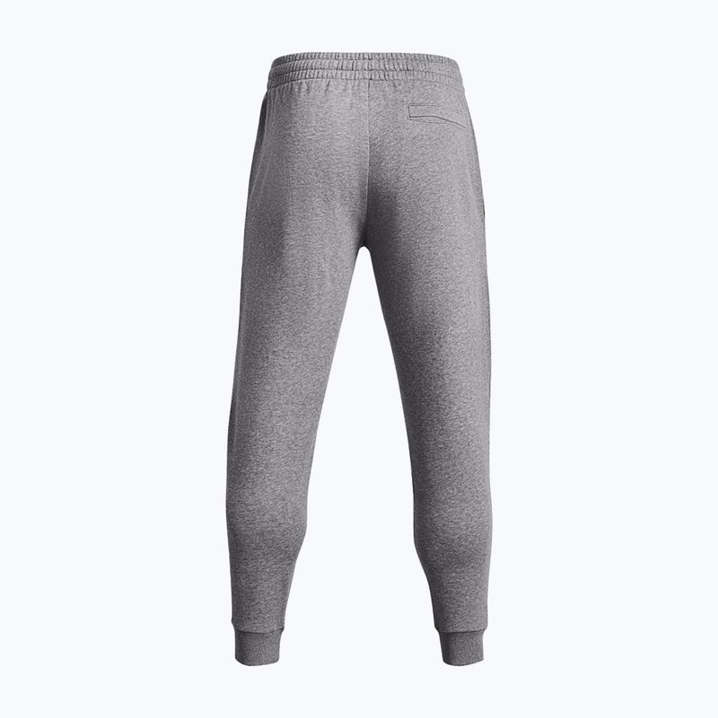 Under Armour men's Rival Fleece Joggers castlerock light heather/white training trousers 4