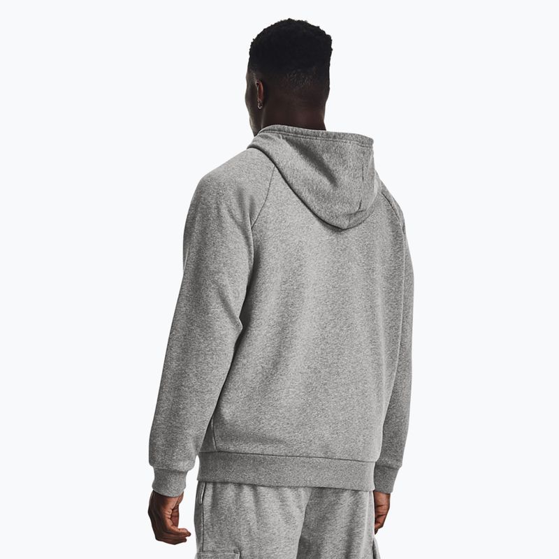 Men's Under Armour Rival Fleece FZ Hoodie castlerock light heather/white 3