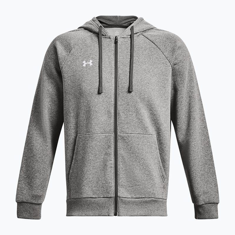 Men's Under Armour Rival Fleece FZ Hoodie castlerock light heather/white 5