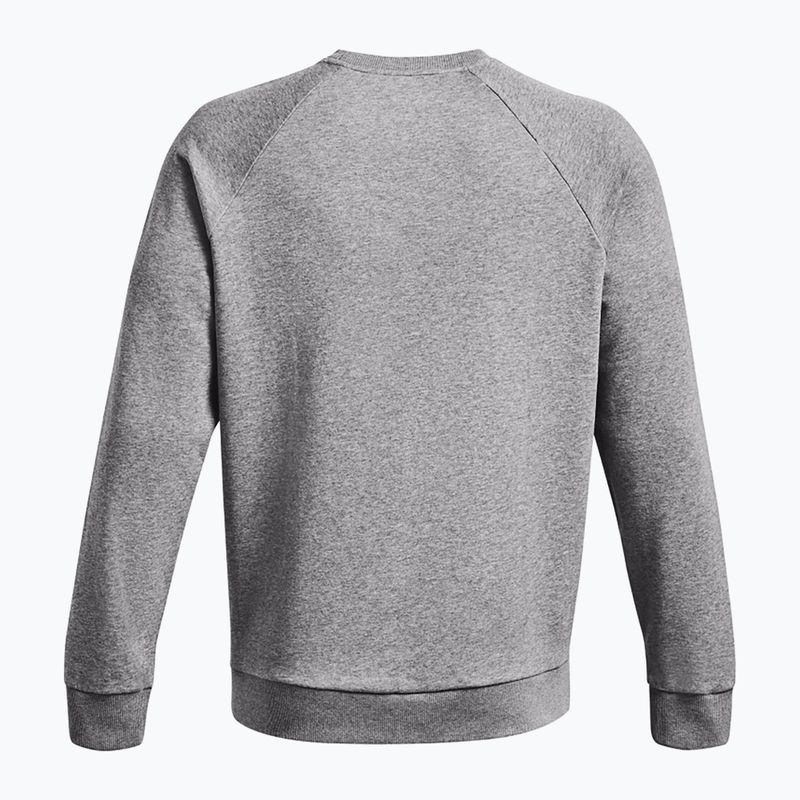 Men's Under Armour Rival Fleece Crew sweatshirt castlerock light heather/white 6