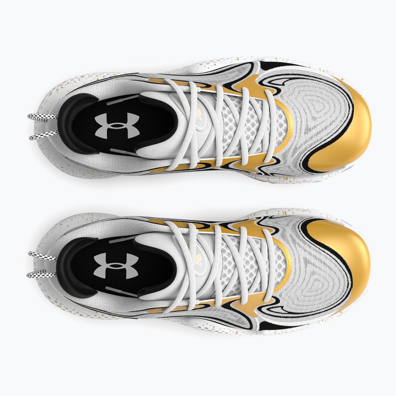 Under Armour Spawn 6 basketball shoes white/black/metallic gold 11