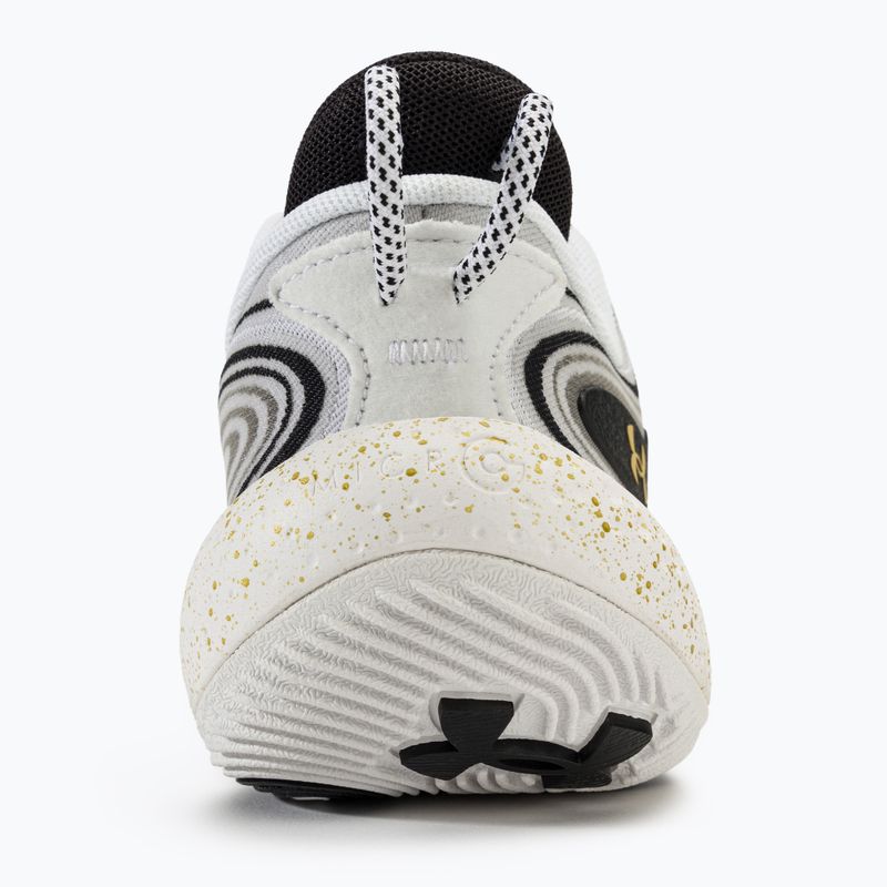 Under Armour Spawn 6 basketball shoes white/black/metallic gold 6