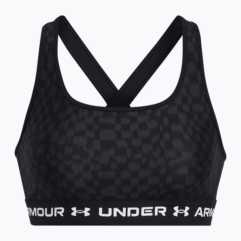 Under Armour Crossback Mid Print black/castlerock/white fitness bra 4
