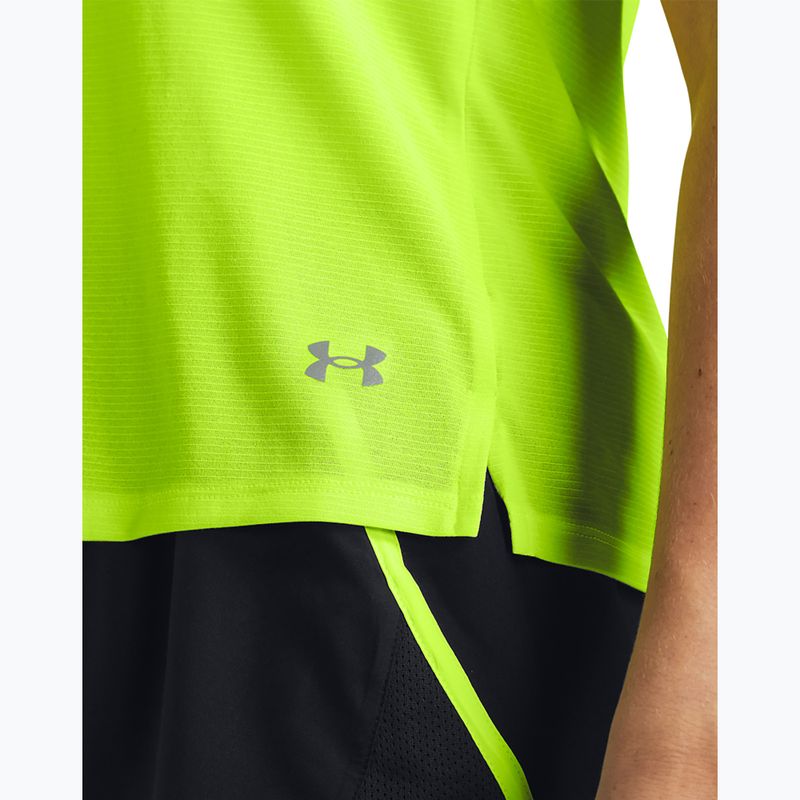 Women's running T-shirt Under Armour Launch high vis yellow/reflective 3