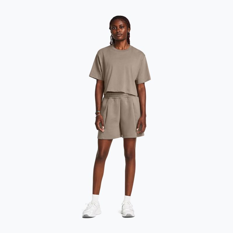 Under Armour Campus Boxy Crop taupe dusk/black women's training t-shirt 2