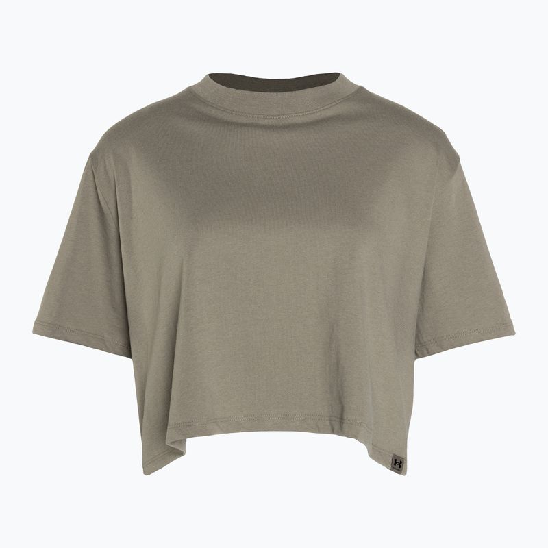 Under Armour Campus Boxy Crop taupe dusk/black women's training t-shirt 4