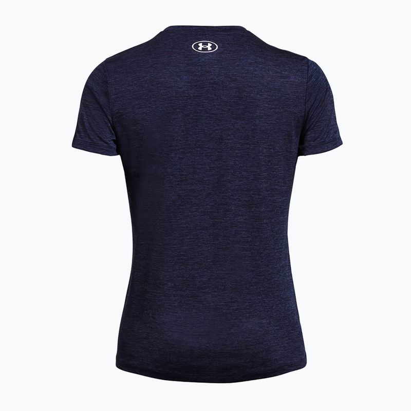 Under Armour Tech V-Twist midnight navy/white women's training t-shirt 2