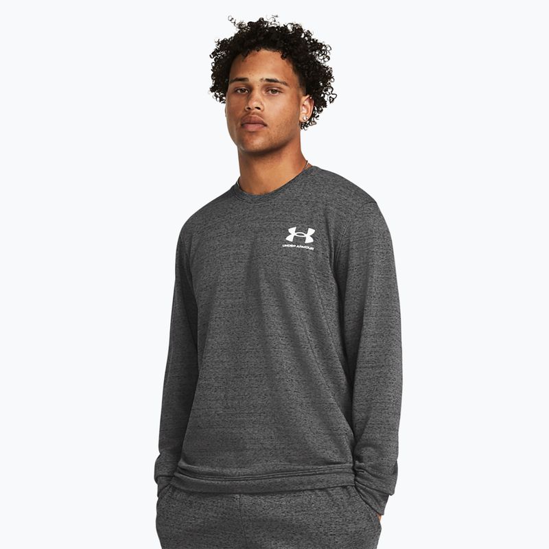 Men's Under Armour Rival Terry Lc Crew hoodie castlerock light heather/onyx white