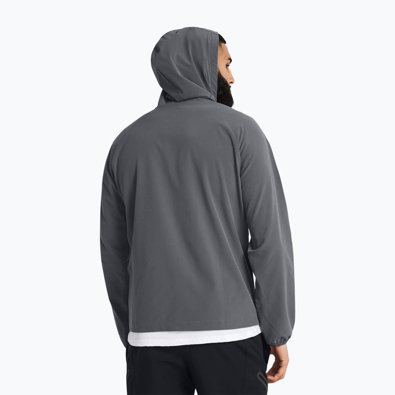 Men's Under Armour Stretch Woven Windbreaker jacket pitch gray/black 2