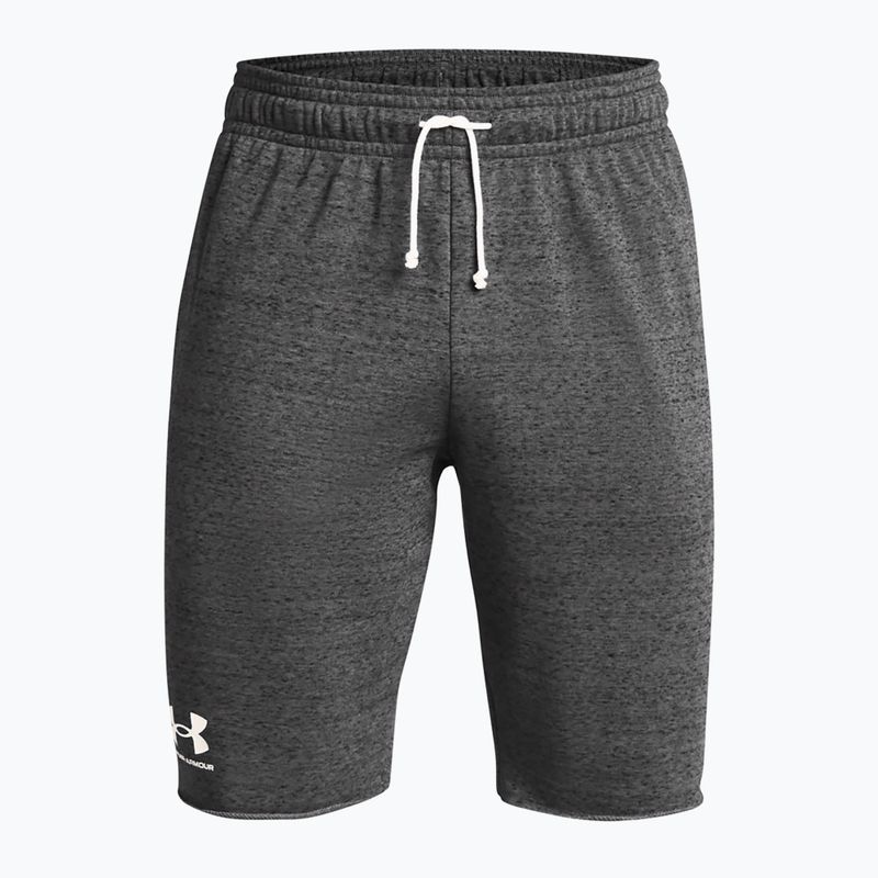 Under Armour Rival Terry men's training shorts castlerock light heather/onyx white 5