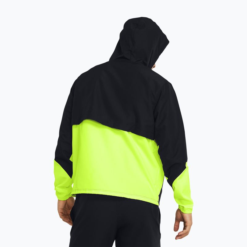 Under Armour Legacy Windbreaker men's training jacket black/high-vis yellow/black 2