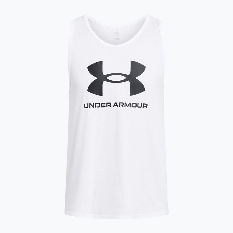 Men's tank top Under Armour Sportstyle Logo white/black 3