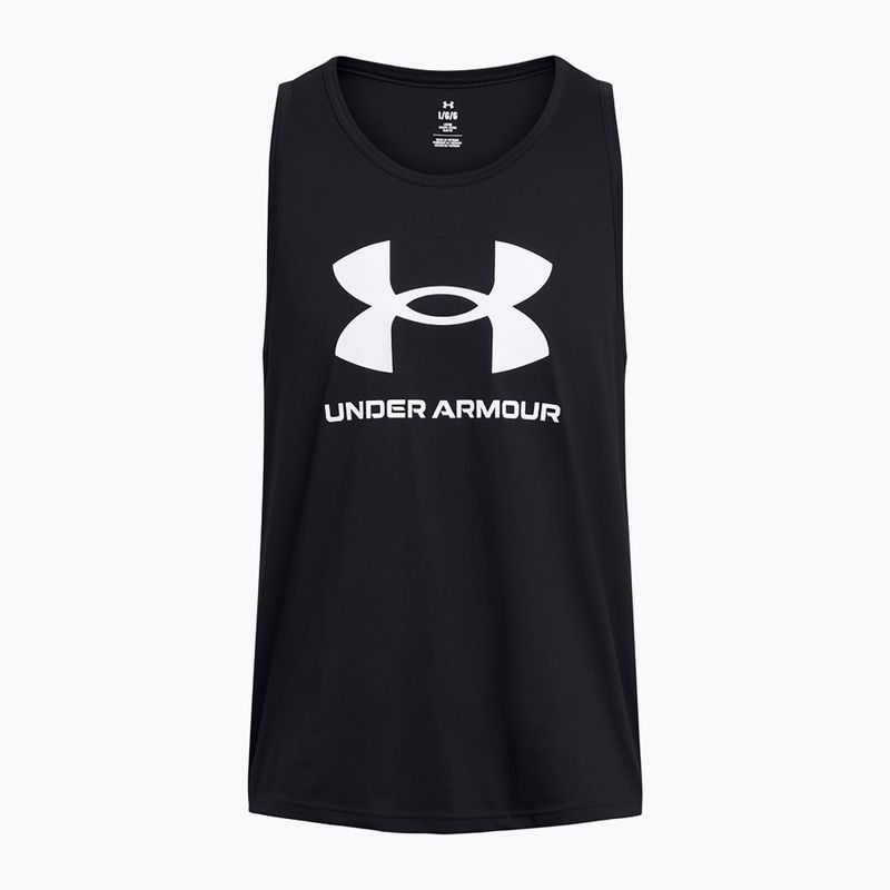 Men's tank top Under Armour Sportstyle Logo black/white 3