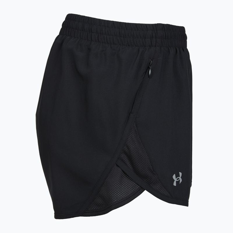 Under Armour Fly By 3" women's running shorts black/black/reflective 3
