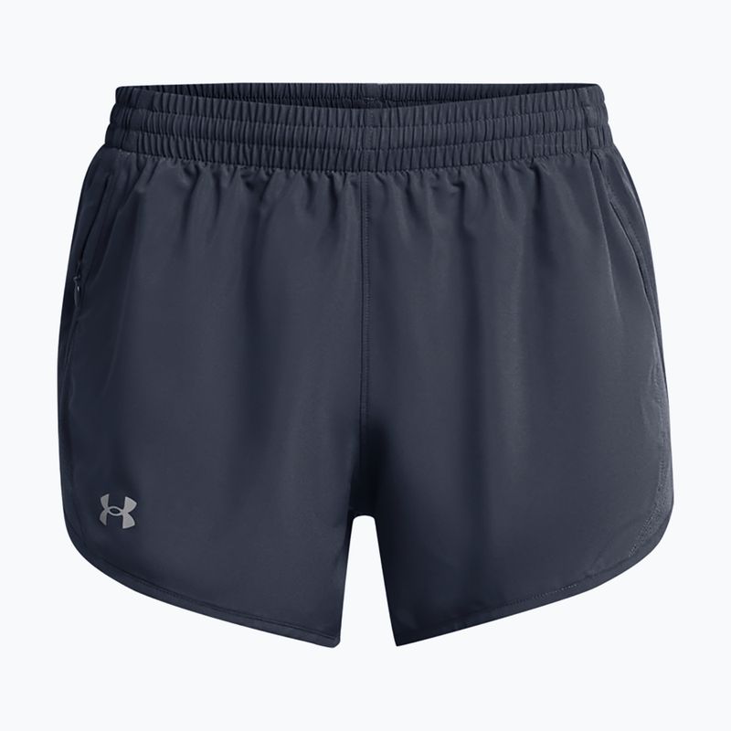 Women's running shorts Under Armour Fly By 3" downpour gray / downpour gray / reflective 5