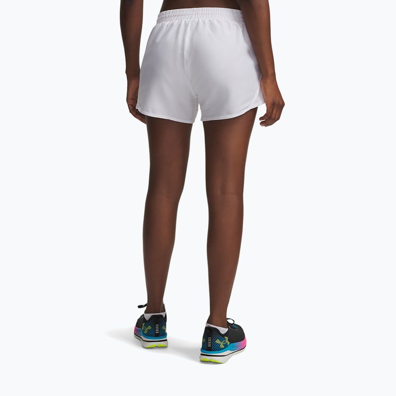 Women's running shorts Under Armour Fly By 3" white/white/black 3