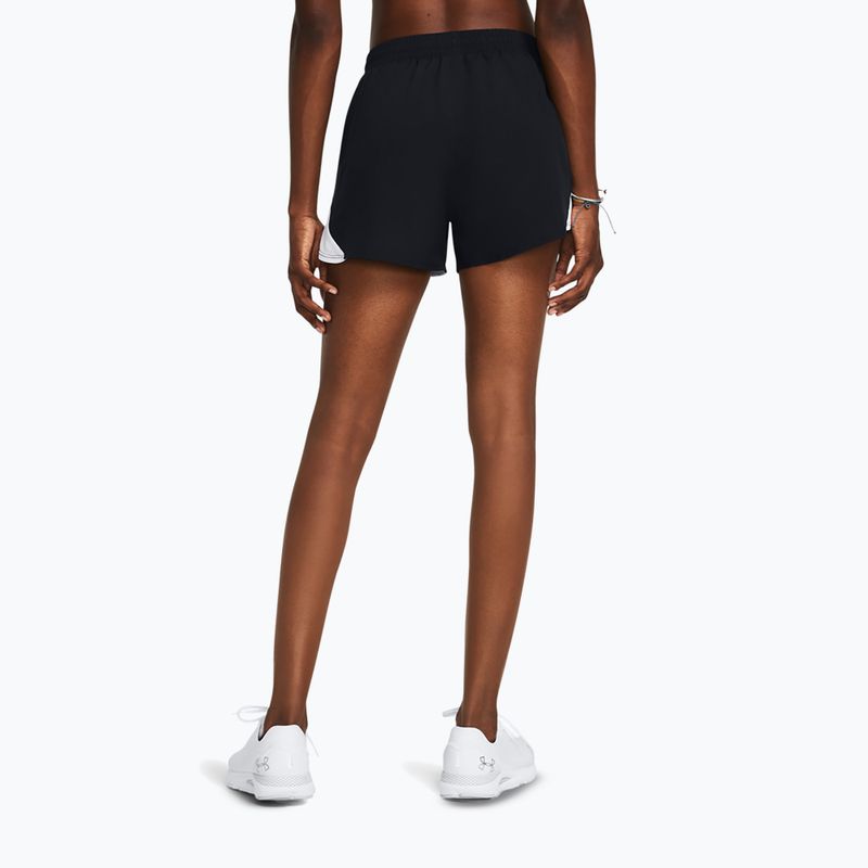 Women's running shorts Under Armour Fly By 3" black / white / reflective 3