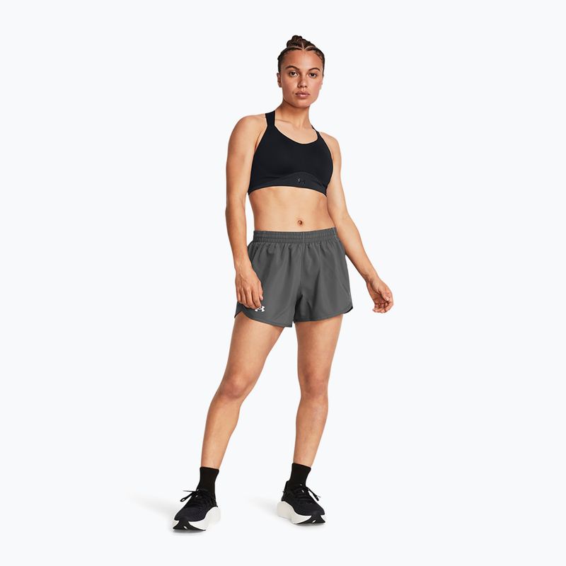 Women's running shorts Under Armour Fly By 3" castlerock/castlerock/reflective 2