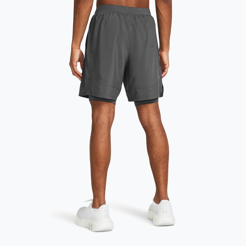Men's running shorts Under Armour Launch 7" 2IN1 castlerock/castlerock/reflective 3