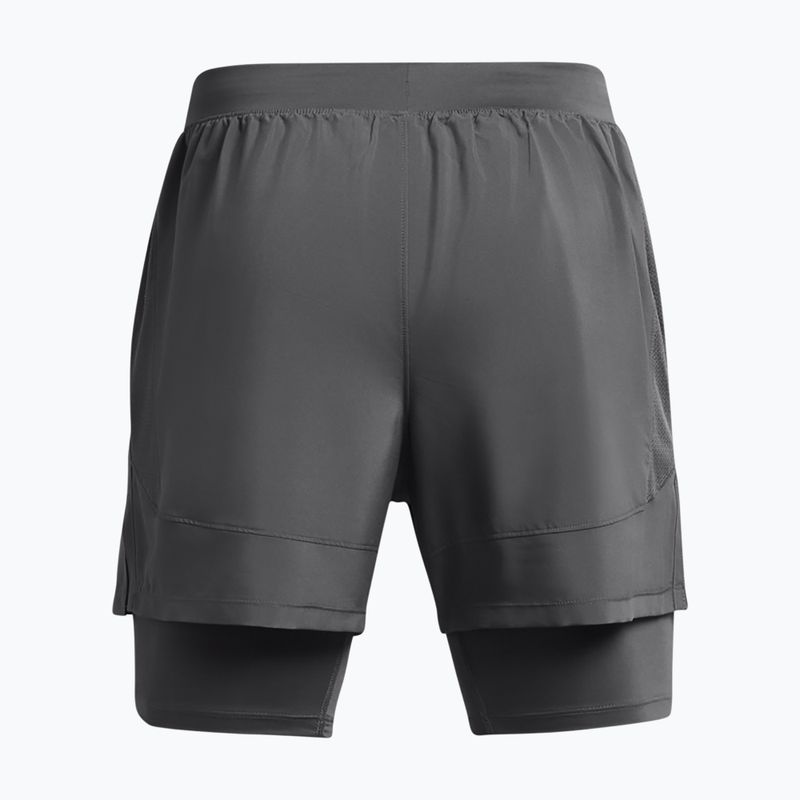 Men's Under Armour Launch 5" 2in1 castlerock/castlerock/reflective running shorts 6