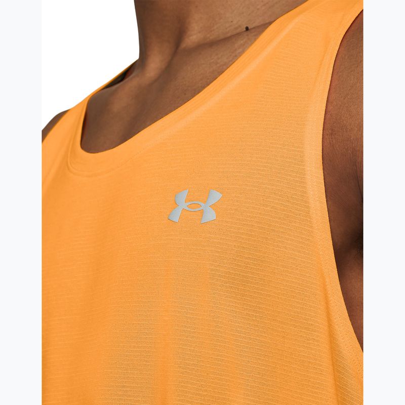 Men's Under Armour Streaker Singlet nova orange/reflective running tank top 3