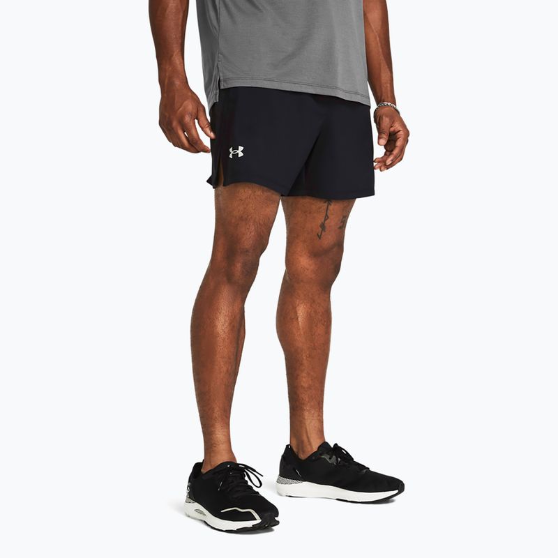 Men's Under Armour Lanch 5" running shorts Unlined black / black / reflective