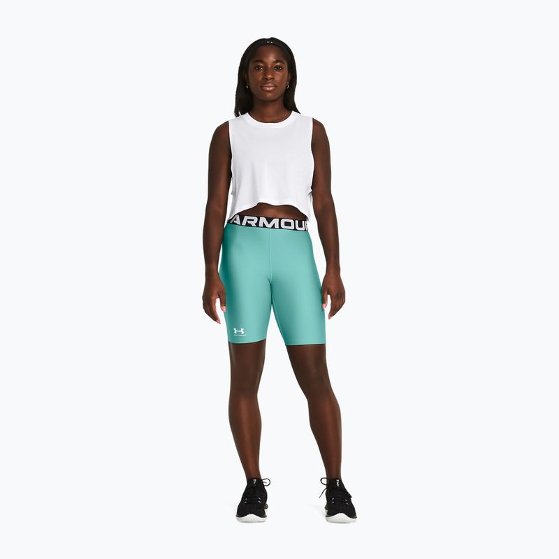 Under Armour women's shorts HG Authentics 8in radial turquoise/white 2