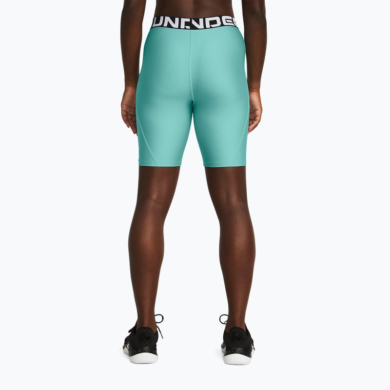 Under Armour women's shorts HG Authentics 8in radial turquoise/white 3